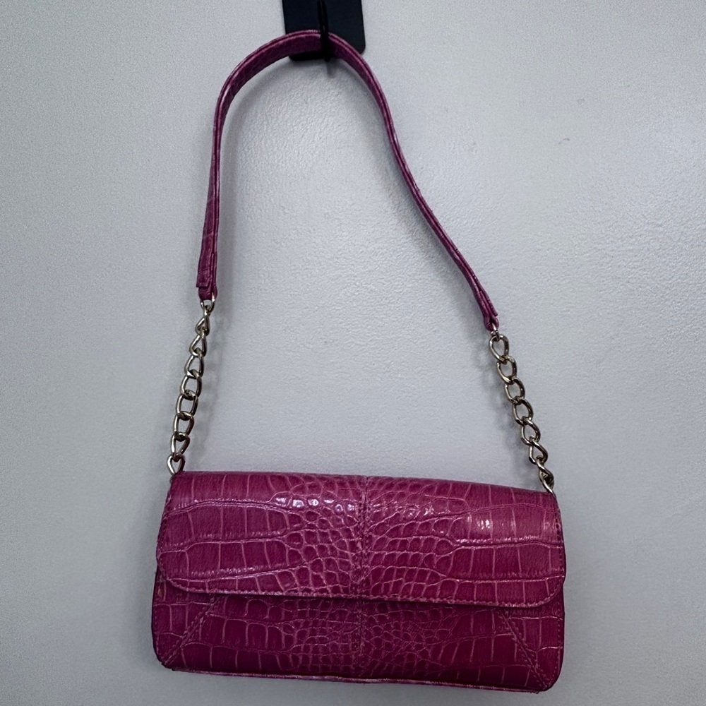 Liz Claiborne Pink Croc-Embossed Mini Bag